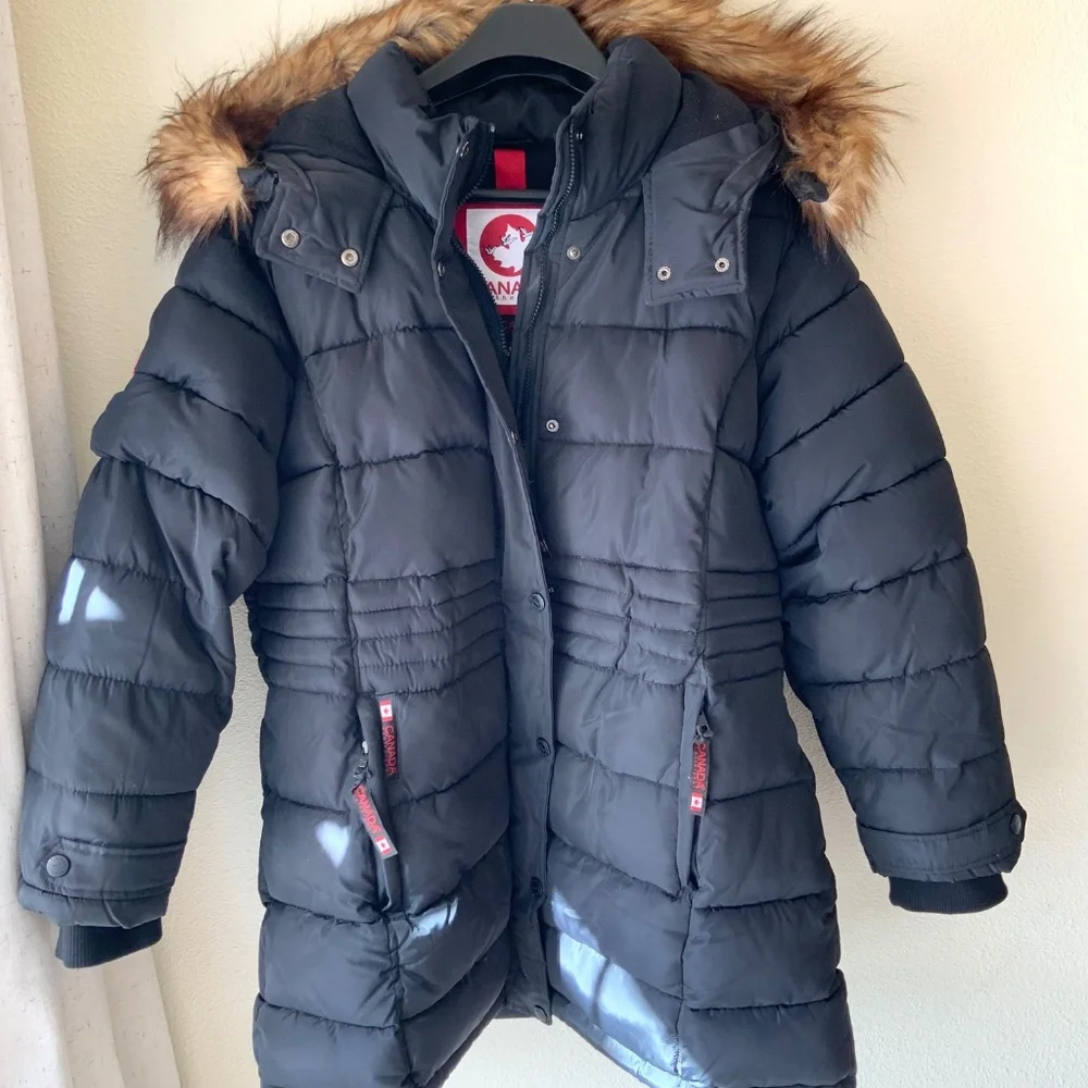PLUS SIZE! Canada Weather Gear Parka Fur Hood Black Winter Coat Womens Size 1X